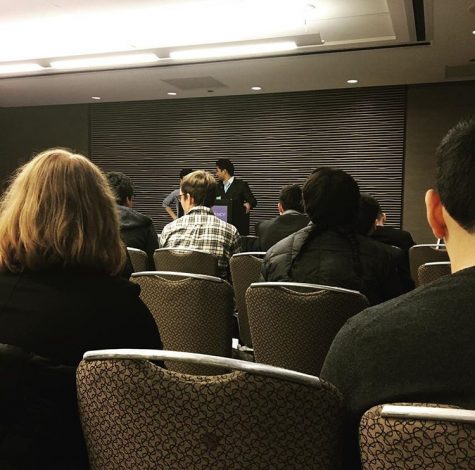 Zionsville Model United Nations club watches a presentation during their trip to Chicago. Photo provided by Brenna Ackert. 
